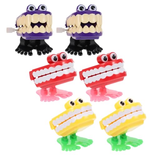 Abaodam 6 Stück Springspielzeug Lustiges Zahnspielzeug Neuartige Aufziehzähne Halloween Klappernde Zähne Aufziehspielzeug Für Geschenke Halloween Party Partygeschenk von Abaodam
