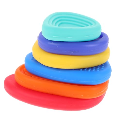 Abaodam 6 Stück Steinspielzeug für aus Silikon Entspannungs Stapelringe Babyspielzeug sensorische Sorgensteine Kieselgel Abaodam 6 Stück Steinspielzeug für aus Silikon Entspannungs Stapelringe Babyspielzeug sensorische Sorgensteine Kieselgel von Abaodam