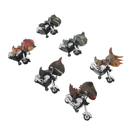 Abaodam 6 Stück Teiliges Dinosaurier-spielzeugset mit Rückzieh-motorrädern Robuste Batteriefreies Friktionsspielzeug für Drinnen und Draußen Geeignet für Jungen und Mädchen von Abaodam