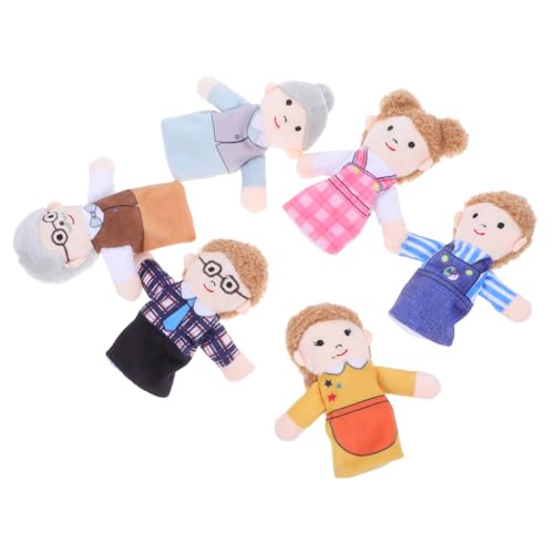 Abaodam 6 Stück Teiliges Familien handpuppen Plüsch Interaktive Fingerpuppen für Kleinkinder zum Geschichtenerzählen Rollenspiel und Sprachförderung Geeignet für Vorschulkinder und von Abaodam