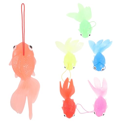 Abaodam 6 Stück Teiliges Halbtransparente Goldfisch Spielzeuge aus Weichem Bunte Aquarium Deko Realistische Fischform für Badespaß und Kreative Fantasieentwicklung von Abaodam