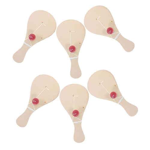 Abaodam 6 Stück Teiliges Holz Paddleball Ausmalen für DIY Handgemalte Graffiti spielzeuge mit Ball Fördert Hand Auge koordination und Kreative Entwicklung für Jungen und Mädchen von Abaodam