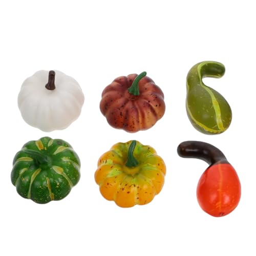 Abaodam 6 Stück Teiliges Künstliche Kleine Kürbisse Realistisch Detailreich für Herbstdeko Thanksgiving Tischdekoration Vielseitig Wiederverwendbar für Einkaufszentren und Schaufenster von Abaodam