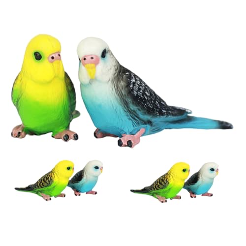 Abaodam 6 Stück Teiliges Künstliche Papagei Figurine Realistische Kleine Sittich Deko Robustes Vogelspielzeug für Tragbare Vogelmodelle für Garten und Rollenspiel von Abaodam