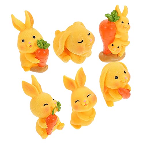 Abaodam 6 Stück Teiliges Miniatur Hasenfiguren aus Hochwertigem Harz Niedliche Garten Deko mit Gelben Kaninchenmotiven Detailreiche Mini Bunny Figuren für Tisch und Landschaftsgestaltung Abaodam 6 Stück Teiliges Miniatur Hasenfiguren aus Hochwertigem Harz Niedliche Garten Deko mit Gelben Kaninchenmotiven Detailreiche Mini Bunny Figuren für Tisch und Landschaftsgestaltung von Abaodam