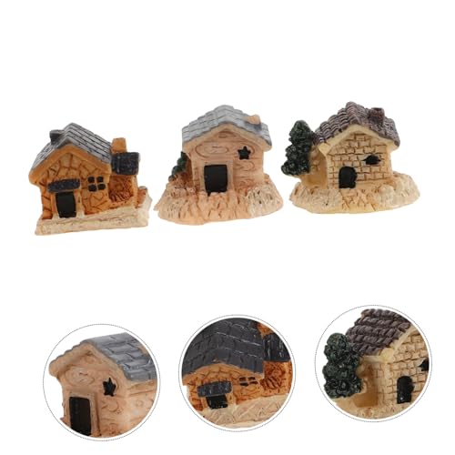 Abaodam 6 Stück Teiliges Miniatur Haus Handgefertigte Resin Bonsai Figuren Winzige Dorfhäuser für Puppenhaus Garten Dekoration Mikro Landschaft Zubehör für Töpfe und Mini Gärten von Abaodam