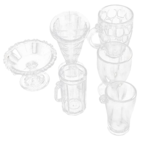 Abaodam 6 Stück Teiliges Miniatur Puppenhaus Küchen Geschirrset aus Langlebigem Realistische Mini Tassen als Dekorative Accessoires für Miniatur Haus und Foto Requisiten Transparent Abaodam 6 Stück Teiliges Miniatur Puppenhaus Küchen Geschirrset aus Langlebigem Realistische Mini Tassen als Dekorative Accessoires für Miniatur Haus und Foto Requisiten Transparent von Abaodam