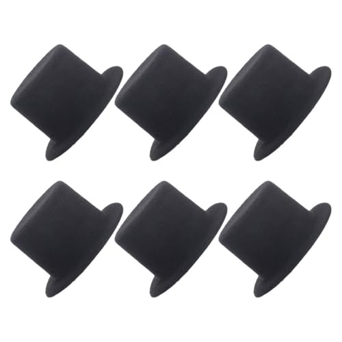 Abaodam 6 Stück Teiliges Miniatur top hüte Schwarz Elegante Mini hüte für Puppen Figuren Haustiere für DIY Bastelprojekte Puppenhaus Dekoration Festliche Ornamente von Abaodam