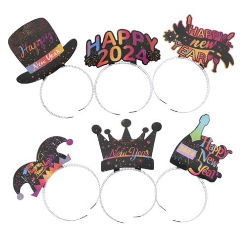 Abaodam 6 Stück Teiliges Neujahrs Haarreifen Wiederverwendbar Robust und Bequem Rutschfester Kopfschmuck für Silvester Karneval und Partyfotos als Festliches Accessoire für Damen Abaodam 6 Stück Teiliges Neujahrs Haarreifen Wiederverwendbar Robust und Bequem Rutschfester Kopfschmuck für Silvester Karneval und Partyfotos als Festliches Accessoire für Damen von Abaodam