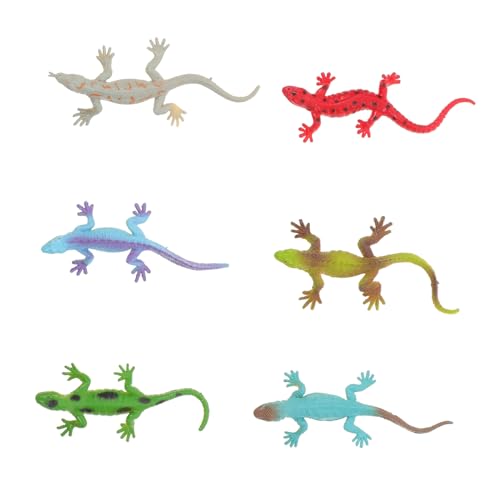 Abaodam 6 Stück Teiliges Realistische Echsen Spielzeuge aus Sicherem Kunststoff Vielseitige Reptilien Figuren für Garten und Desktop Deko Pädagogisches Lernspielzeug und Scherzartikel von Abaodam