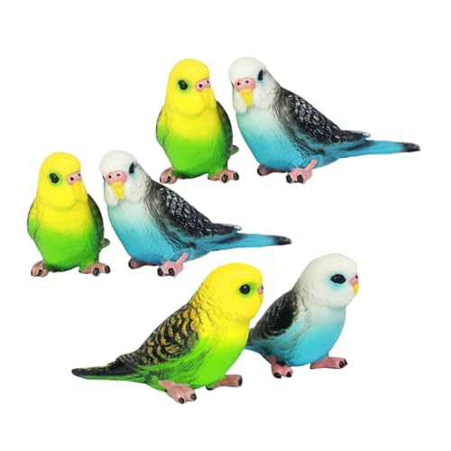 Abaodam 6 Stück Teiliges Realistische Papagei Modelle Kleine Grün Blaue Vogelspielzeuge aus Sicherem Kunststoff Lebensechte Tierfiguren für Vielseitige Deko und Lernspielzeuge von Abaodam