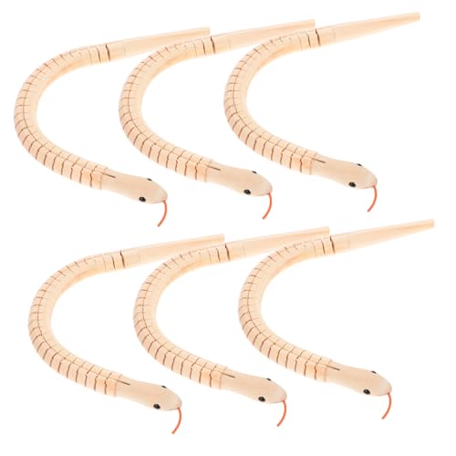 Abaodam 6 Stück Teiliges Unvollendetes Holzschlangen Flexibles Wackeliges Tiermodell zum Bemalen Kreative Motorische für Halloween Dekoration und Interaktives Spiel Abaodam 6 Stück Teiliges Unvollendetes Holzschlangen Flexibles Wackeliges Tiermodell zum Bemalen Kreative Motorische für Halloween Dekoration und Interaktives Spiel von Abaodam