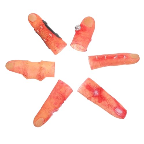 Abaodam 6 Stück Teiliges Vinyl Halloween Fake Finger Realistisch Blutig Stabile Horror Requisite für Gruselige Partys Bühnenauftritte und Haunted House Dekoration Abaodam 6 Stück Teiliges Vinyl Halloween Fake Finger Realistisch Blutig Stabile Horror Requisite für Gruselige Partys Bühnenauftritte und Haunted House Dekoration von Abaodam