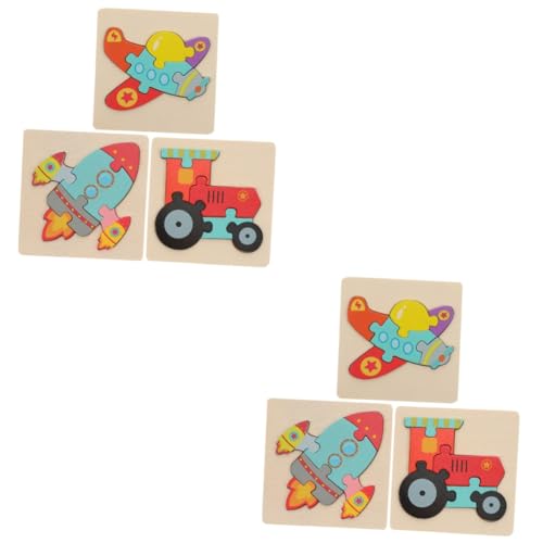 Abaodam 6 Teiliges Puzzle Kinderspielzeug Puzzles Kinderspielzeug Kleinkind Formsortierer Holzpuzzle 3D Puzzle Aus Holz 3D Holzpuzzle Für Kinder Lernspielzeug Aus Holz von Abaodam