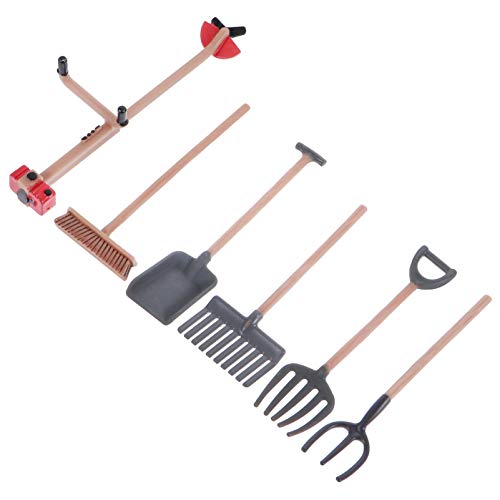 Abaodam Gartenwerkzeug-Set 6-teilig Miniatur-Bauernhof-Werkzeuge Modell Für Sandtisch-Dekoration Landschafts-zubehör-Set von Abaodam