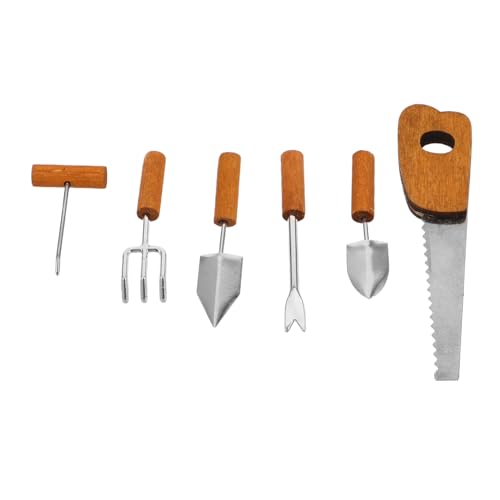 Abaodam 6 Teiliges Set Simulierte Landwirtschaftliche Werkzeuge Mini Hauszubehör Puppenhaus Mikrolandschaft DIY Gartenornament Puppenhaus Gartendekoration Miniatur Gewächshaus von Abaodam