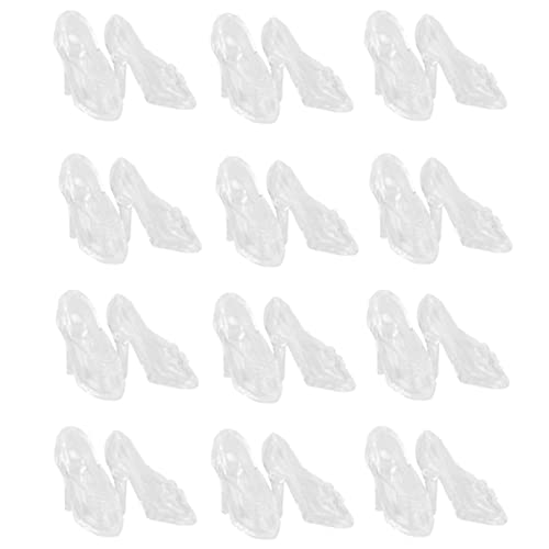 Abaodam 60 Paar Glaspantoffeln High Heels Prinzessinnenpuppe Mini Babypuppen Rollenspiel Kristallschuh Mini Schuhe Puppenzubehör Mini High Heel Puppenteile von Abaodam