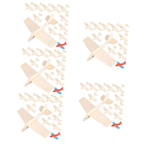 Abaodam 60 STK Leere Holzflugzeuge Flugzeug aus Holz Holzspielzeug kindergeburtstags mitgebsel Kinder Geburtstagsgeschenk Bausatz RC Flugzeuge für Erwachsene Holzflugzeugmodell Puzzle von Abaodam
