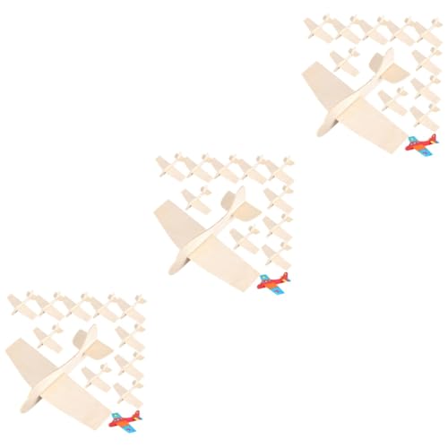 Abaodam 60 STK Leere Holzflugzeuge Kinder bastelset basteln für Kinder Zubehör unfertige Holzflugzeuge Puzzle Spielzeug Flugzeugmodell für Kinder Zeichenwerkzeug für Kinder Mini Geschenk von Abaodam