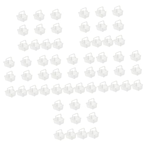 Abaodam 60 STK Puppen-Einkaufskorb Kidcraft-Spielset Puppenspielsets Behälter für Partygeschenke Minikorb Mini Körbe Kleiner Spielhauskorb Spielzeug Süßigkeiten-Korb Baby Kind Plastik Weiß von Abaodam