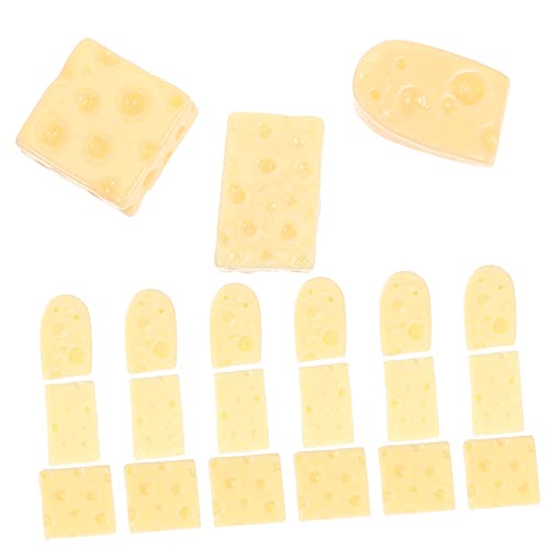 Abaodam 60 Stück Simulierter Mini Käse Cheezeits Käse Tischkäse Ornament Dessert Modell Bastelzubehör Künstliches Dessert Lebensechter Käse Gefälschte Kuchen Harz Gelb von Abaodam