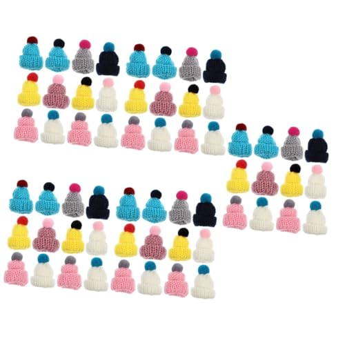 Abaodam 60 Stück Teiliges Kawaii Mini Wollmützen Bunte Kleine Strickhüte für DIY Basteln Puppen Dekoration Multifunktionale Winzige Hüte Geschenkideen Zufällige Farbe Zufällige Farbe von Abaodam