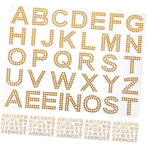 Abaodam 6Blätter Rhinestone Buchstaben Sticker Selbstklebende Strassaufkleber für DIY Dekoration von Kleidung Taschen und Accessoires Vielseitig Einsetzbar Goldene für Kreative Abaodam 6Blätter Rhinestone Buchstaben Sticker Selbstklebende Strassaufkleber für DIY Dekoration von Kleidung Taschen und Accessoires Vielseitig Einsetzbar Goldene für Kreative von Abaodam