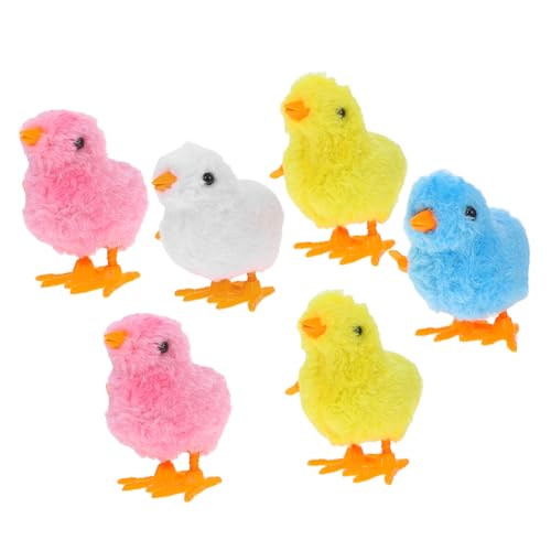Abaodam 6Pcs Mini Osterküken Landen Spielzeug Für Kinder Osterkorb Stuffers Plüsch Küken Springen Kleiner Zappelspielzeug Für Ostereifüllfüllstoffe Party Gunst von Abaodam