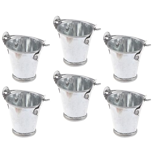 Abaodam 6St Modell mit silbernem Eimer Zinn sprühen Deckel Wasserballon Miniatur-Dinge für kinderspielzeug Toys Miniatur-Kunsteimer Eimer Metall Silver Abaodam 6St Modell mit silbernem Eimer Zinn sprühen Deckel Wasserballon Miniatur-Dinge für kinderspielzeug Toys Miniatur-Kunsteimer Eimer Metall Silver von Abaodam