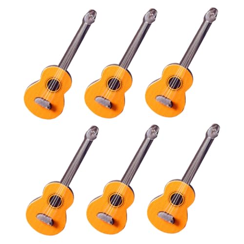 Abaodam 6 Stück Mini-gitarrenmodell-Ornament Für Puppenhaus Realistisches Miniatur-gitarrenhandwerk Für Musik Abaodam 6 Stück Mini-gitarrenmodell-Ornament Für Puppenhaus Realistisches Miniatur-gitarrenhandwerk Für Musik von Abaodam