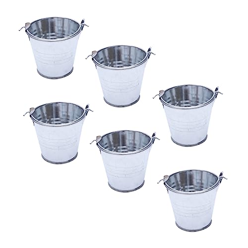 Abaodam 6St Weißblechfass blumenbank Storage Boxes für gartenvliese minitöpfe klein Eiskübel Cool wischeimer Mini-Eimer für dekorative Blumentöpfe Einfügen Silver Abaodam 6St Weißblechfass blumenbank Storage Boxes für gartenvliese minitöpfe klein Eiskübel Cool wischeimer Mini-Eimer für dekorative Blumentöpfe Einfügen Silver von Abaodam