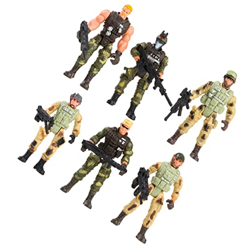 Abaodam 6Stücke Militärsoldaten Figuren Flexibles Soldatenmodell für Fördert Fantasie und Militärwissen Zufällige Designs von Abaodam