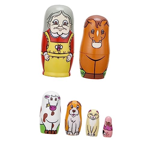 Abaodam 6Stücke Teiliges Puppen aus Holz Kreative Nesting Dolls für Wohnkultur Langlebig und Bruchsicher Abaodam 6Stücke Teiliges Puppen aus Holz Kreative Nesting Dolls für Wohnkultur Langlebig und Bruchsicher von Abaodam