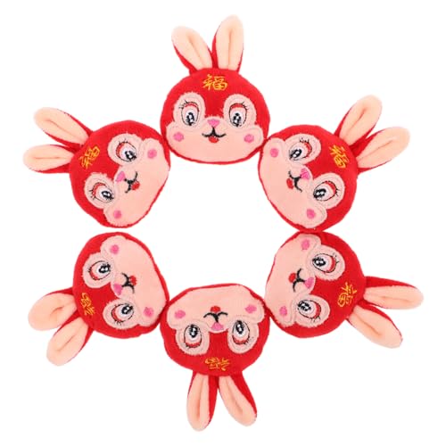 Abaodam 6st Kaninchen-brosche-zubehör Anhänger Brosche Knopf-schatztruhe Geschirrhalter Eier Mini-Aufkleber Kaninchenbroschen Romantisches Fensterlicht Wippschalter Clown-Aufkleber Plüsch von Abaodam