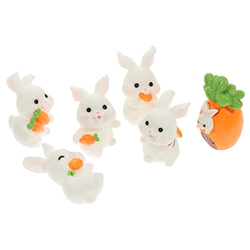 Abaodam 6st Mikro-landschaftskaninchen Miniatur-Hasen-Figur Mini-Karotten Feenhäuser Hasenfiguren Spielset Miniatur-häschen-Spielzeug Halloween-dorfhäuser Falsches Kaninchen Harz Karikatur Abaodam 6st Mikro-landschaftskaninchen Miniatur-Hasen-Figur Mini-Karotten Feenhäuser Hasenfiguren Spielset Miniatur-häschen-Spielzeug Halloween-dorfhäuser Falsches Kaninchen Harz Karikatur von Abaodam