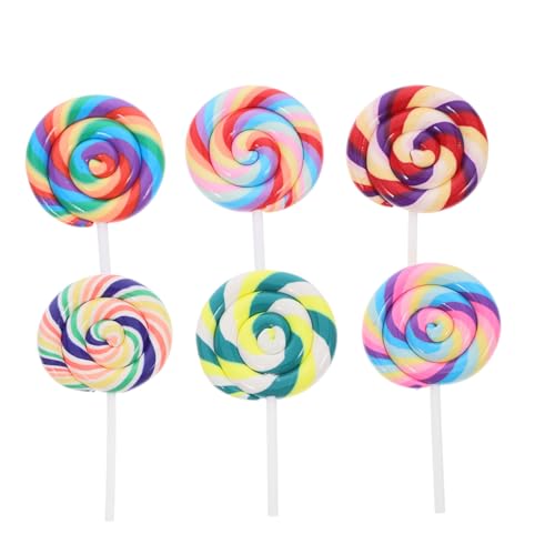 Abaodam 6st Simulationslutscherspielzeug Lutscher-Ornamente Große Lutscher Jumbo Wirbellutscher Einzeln Verpackt Riesige Lollipop-Dekorationen Zuckerstangen-anhänger Polymer-ton Abaodam 6st Simulationslutscherspielzeug Lutscher-Ornamente Große Lutscher Jumbo Wirbellutscher Einzeln Verpackt Riesige Lollipop-Dekorationen Zuckerstangen-anhänger Polymer-ton von Abaodam
