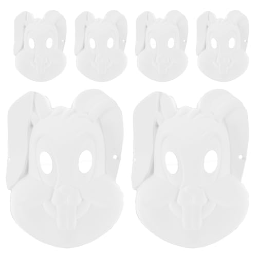 Abaodam 6stücke Blanko Hasenmasken Pulp Masken Zum Handbemalen Für Kunstprojekte Und Kostümpartys Für Halloween Und Festliche Anlässe Abaodam 6stücke Blanko Hasenmasken Pulp Masken Zum Handbemalen Für Kunstprojekte Und Kostümpartys Für Halloween Und Festliche Anlässe von Abaodam