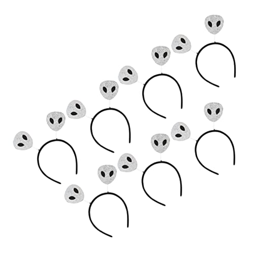 Abaodam 7 Stück Halloween-Alien-Stirnband Halloween-Accessoires außerirdische Maske halloween kopfschmuck halloween kopfbedeckung Alien-Stirnband mit Pailletten Cosplay-Haarreifen Black von Abaodam