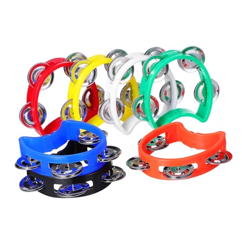 Abaodam 7 Stück Hand-Tamburine Percussion-Instrumente zur Entwicklung von Rhythmus und Koordination, Musik für Urlaubspartys und Sportspiele von Abaodam