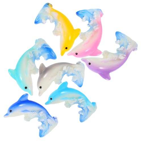 Abaodam 7 Stück Mikrolandschaft Delphin Schwimmbad Kleiner Delphin Gecko Tiere Miniatur-delfinfiguren Miniatur- -Statue Delphinspielzeug Fänger Aquarium Delphin-partydekorationen Harz von Abaodam