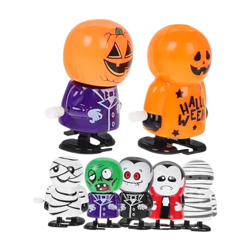 Abaodam 7 Stück Teiliges Halloween Aufziehspielzeug Figuren Skelett Kürbis Vampire für Party Dekoration und Spaßige Lauf und Sprungspielzeuge für Freunde von Abaodam
