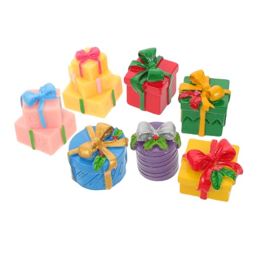 Abaodam 7 Stück Teiliges Miniatur Witterungsbeständigem Harz Realistische Mini-geschenkboxen für DIY-basteln Puppenhaus-Dekoration Kompakte Bunte von Abaodam