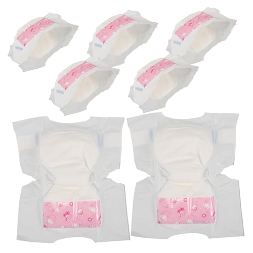 Abaodam 7 Stück Windeln Für Wiedergeborene Babypuppen, Unterwäsche, Niedliches Muster, Simulationswindeln, Wiederverwendbare Puppenwindeln, Passend Für Realistische Mini-babypuppen von Abaodam
