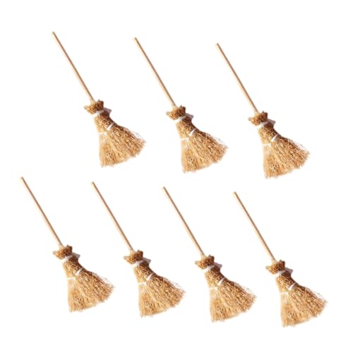 Abaodam 7 Teiliges Mini Besen Modell Reinigung Mini Ordentlicher Gartenbesen Outdoor Mini Besen Hexenbesen Kleiner Besenstiel Puppenhaus 112 Kehrmaschinen von Abaodam