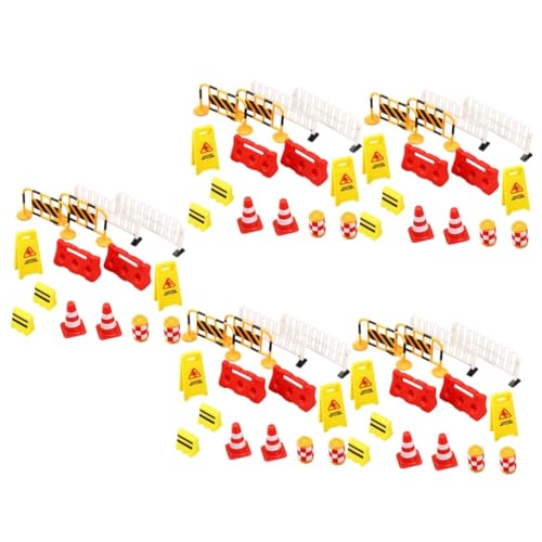 Abaodam 70 STK Verkehr Straßenschild Barrikade Spielzeuge Auto Kinderspielzeug Embleme Verkehrszeichen für Kinder Mini-Straßensperren Miniatur Verkehrskegel Spielset Spielzeugset Kleinkind von Abaodam