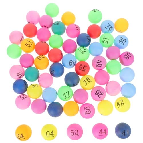 Abaodam 70 Stück Teiliges Nummerierte Kunststoffkugeln Bunt für Tombola Bingo Spielbälle Leicht Tragbar für Faire Ziehungen und Vielseitige Partyaktivitäten von Abaodam
