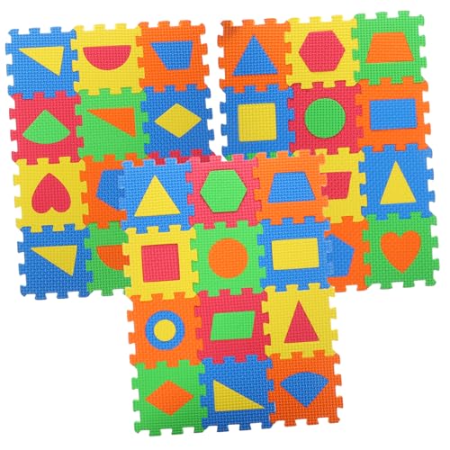 Abaodam 72 STK Geometrisches Bodenmatten-Puzzle Babyboden ineinandergreifende Bodenmatte Spielmatte Kinder teppiche Rätsel Puzzlematte geometrische Bodenmatte Bodenmatten für Babys Anzahl von Abaodam
