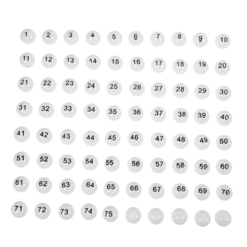 Abaodam 75 Stück Lotteriekugeln für Spiele Nahtlose Nummerierte Bingo und Tombolakugeln für Partys und Verlosungen für Veranstaltungen und Feiern Abaodam 75 Stück Lotteriekugeln für Spiele Nahtlose Nummerierte Bingo und Tombolakugeln für Partys und Verlosungen für Veranstaltungen und Feiern von Abaodam