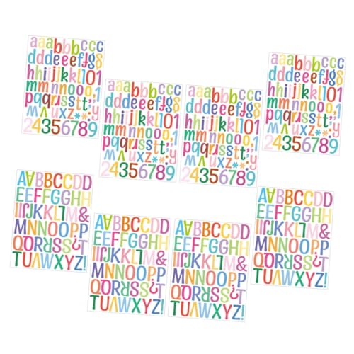 Abaodam 8 Blätter Alphanumerische Aufkleber Scrapbooking-nummernaufkleber Alphabet-zahlenaufkleber DIY-Scrapbooking-Aufkleber Aufkleber Mit Buchstabennummern Colorful Vinyl von Abaodam
