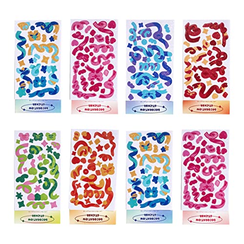 Abaodam Journaling-Aufkleber – 8 Bögen Dekorativer Fotoaufkleber Leuchtende Farben Vielseitig Einsetzbar Für Bonbontüten Alben Umschläge Abaodam Journaling-Aufkleber – 8 Bögen Dekorativer Fotoaufkleber Leuchtende Farben Vielseitig Einsetzbar Für Bonbontüten Alben Umschläge von Abaodam